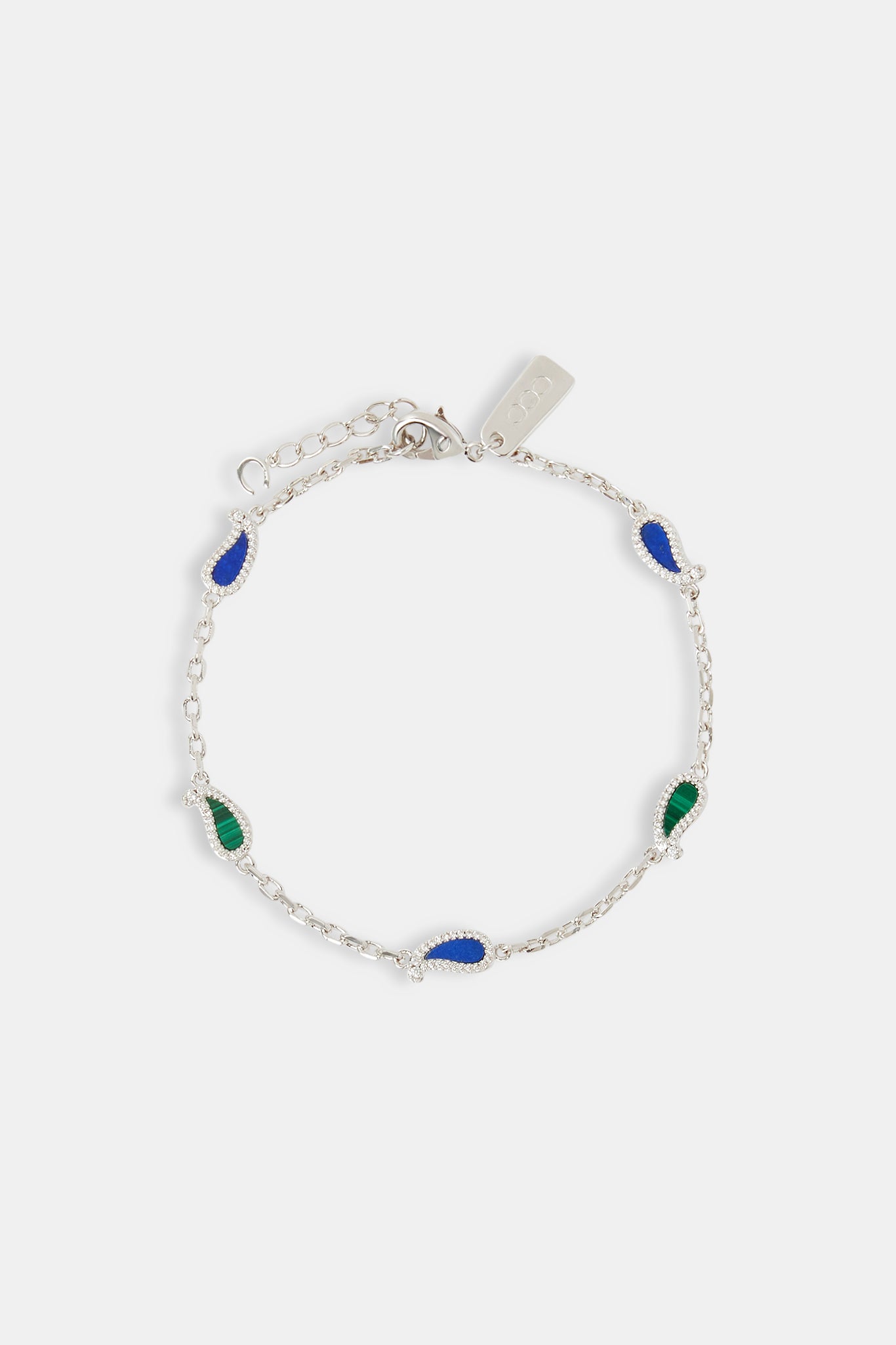 Lapis- und Malachit-Paisley-Rolo-Armband – 6 mm